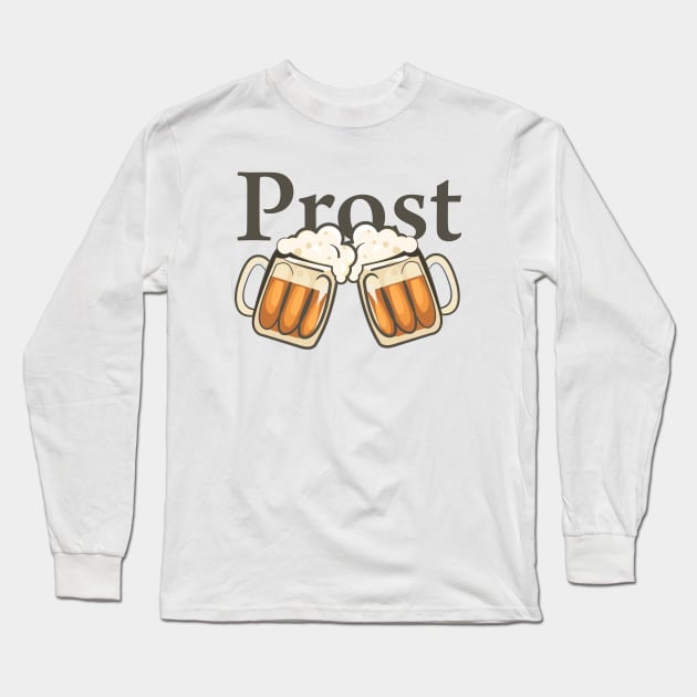 Prost! Cheers in German Oktoberfest 2023 Long Sleeve T-Shirt by Yasna